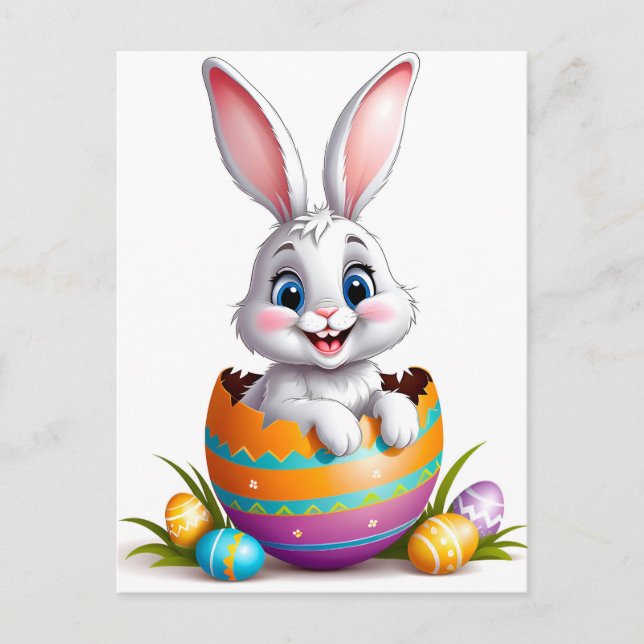 Easter bunny holiday postcard (Front)
