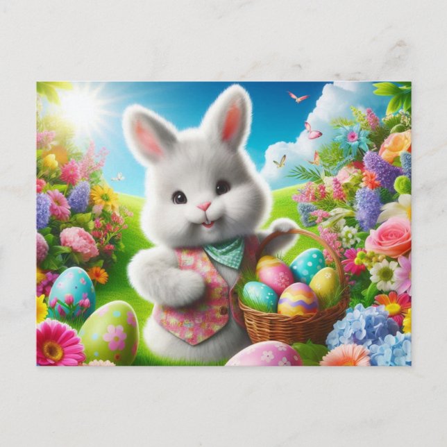 Easter Bunny Holiday Postcard (Front)