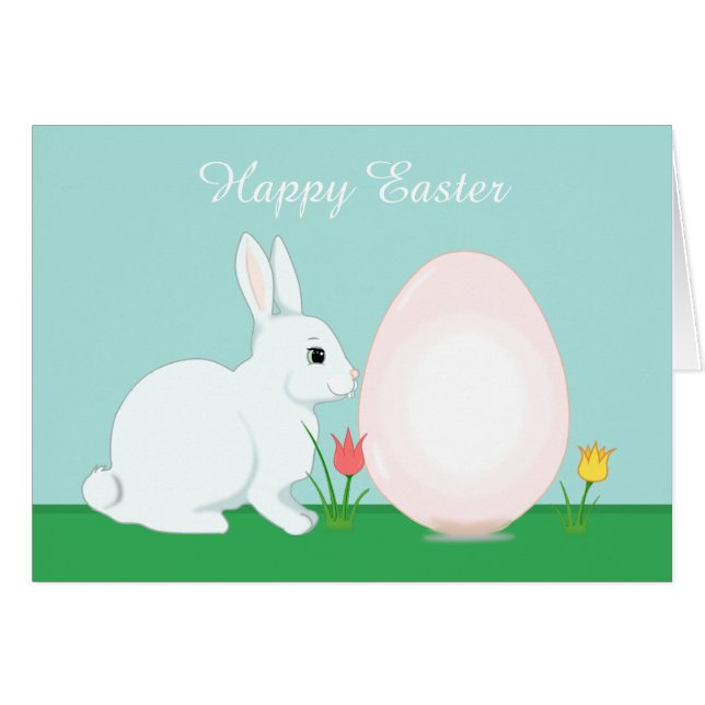 Easter Bunny Holidays Greeting Card (Front Horizontal)