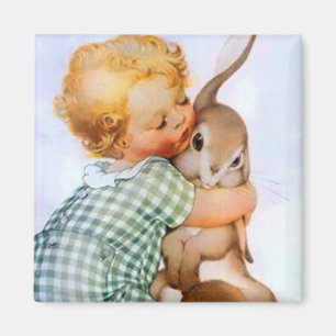 Easter Bunny Hug Magnet