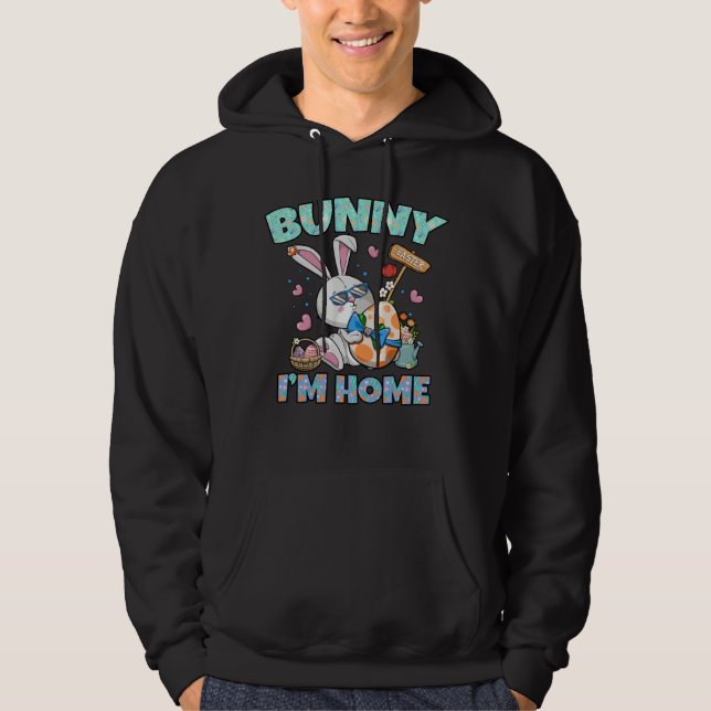 Easter Bunny I m Home Husband Wife Matching Hoodie (Front)