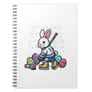 Easter Bunny Ice Hockey Player Eggs Rabbit Boys Ki Notebook
