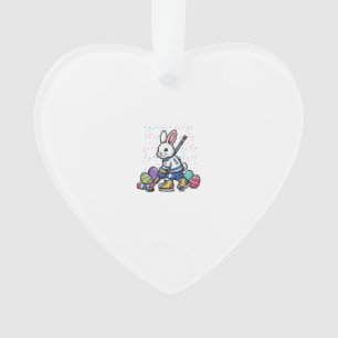 Easter Bunny Ice Hockey Player Eggs Rabbit Boys Ki Ornament