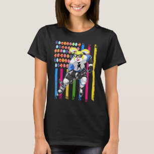 Easter Bunny Ice Hockey Stuffer Boys Girls Kid Ame T-Shirt