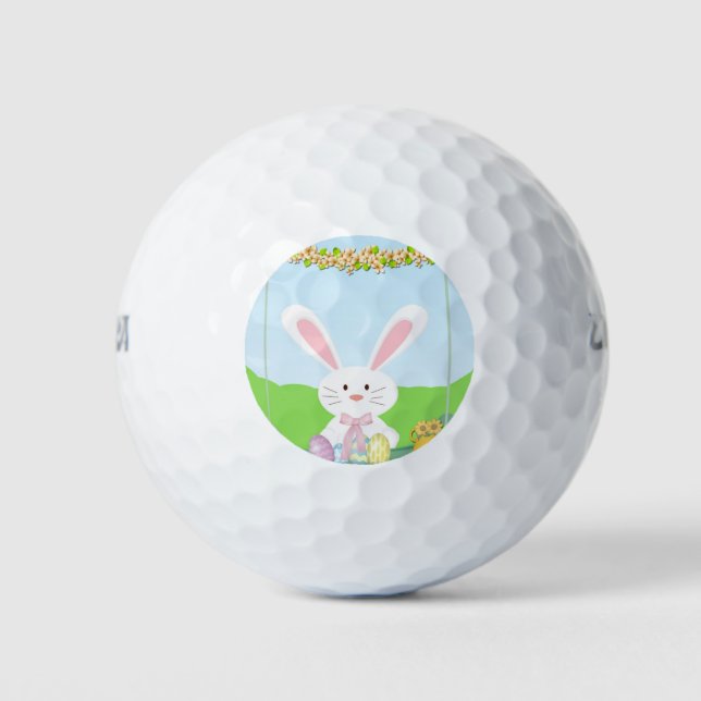 Easter bunny illustration golf balls (Front)