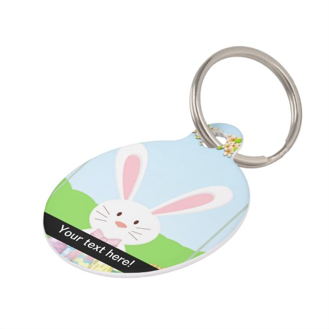 Easter bunny illustration pet tag (Side)