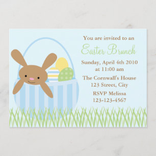Easter Bunny in a Basket Invitation