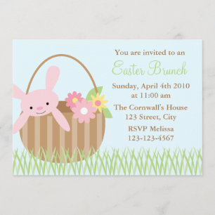 Easter Bunny in a Basket Invitation