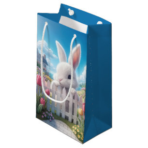 Easter Bunny In a Spring Garden Small Gift Bag