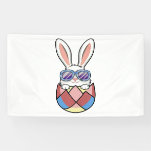 Easter Bunny In Easter Egg Happy Easter Banner