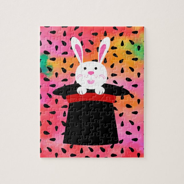 EASTER BUNNY IN HAT PUZZLE. JIGSAW PUZZLE (Vertical)