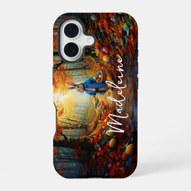 Easter Bunny in the forest iPhone 16 Case (Back)