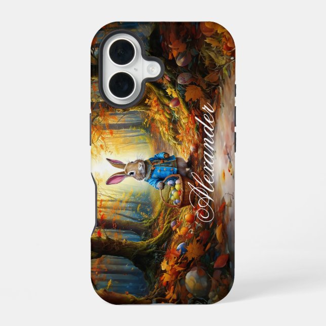 Easter Bunny in the forest iPhone 16 Case (Back)