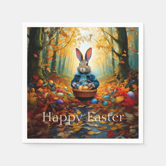 Easter Bunny in the forest Napkin (Front)