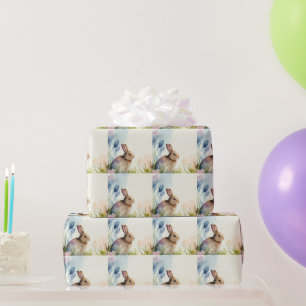 Easter bunny in the garden wrapping paper