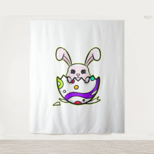 Easter Bunny Inside A Cracked Painted Easter Egg Tapestry