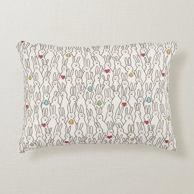 Easter Bunny: Joyful Seamless Fun. Accent Pillow (Front)