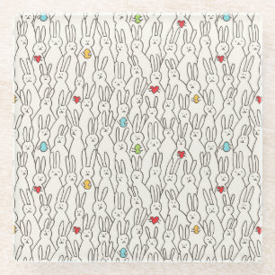 Easter Bunny: Joyful Seamless Fun. Glass Coaster