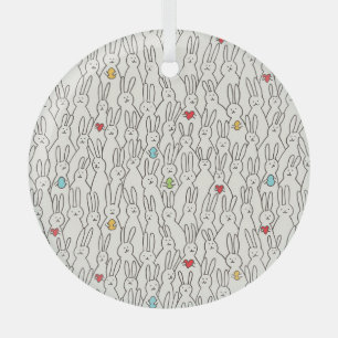 Easter Bunny: Joyful Seamless Fun. Glass Ornament