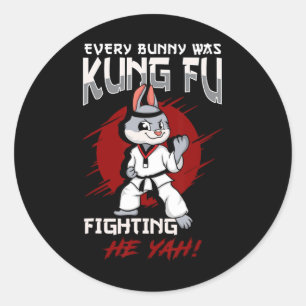 Easter Bunny Karate Every Bunny Was Kung Fu Fighti Classic Round Sticker