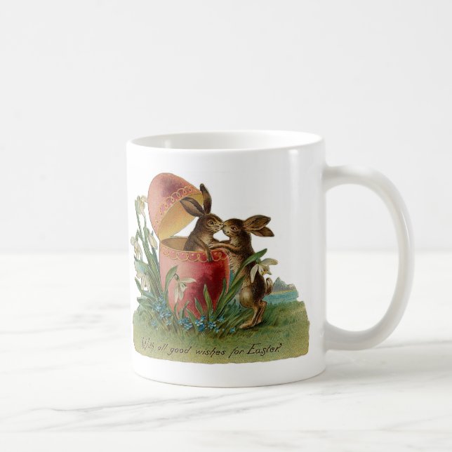 Easter Bunny Kiss Vintage Coffee Mug (Right)