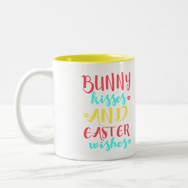 Easter Bunny Kisses Ceramic Mug | Cute Gift for Sp (Left)