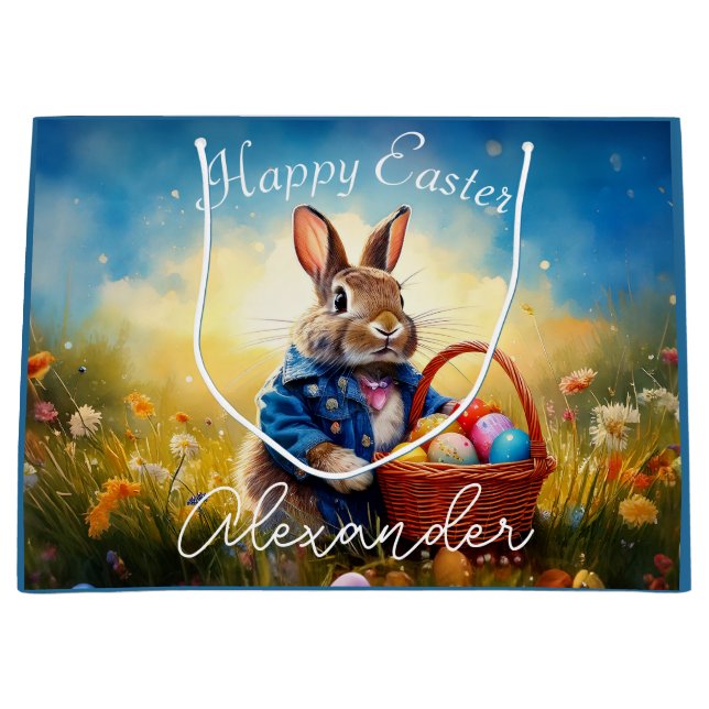 Easter Bunny  Large Gift Bag (Front)