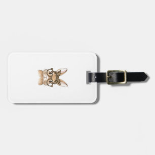 Easter Bunny Leopard Glasses Bandana Rabbit Women  Luggage Tag