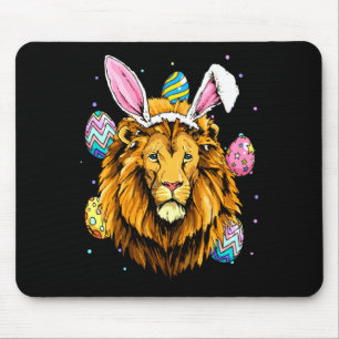 Easter Bunny Lion Funny Easter Lion T Shirt Mouse Pad