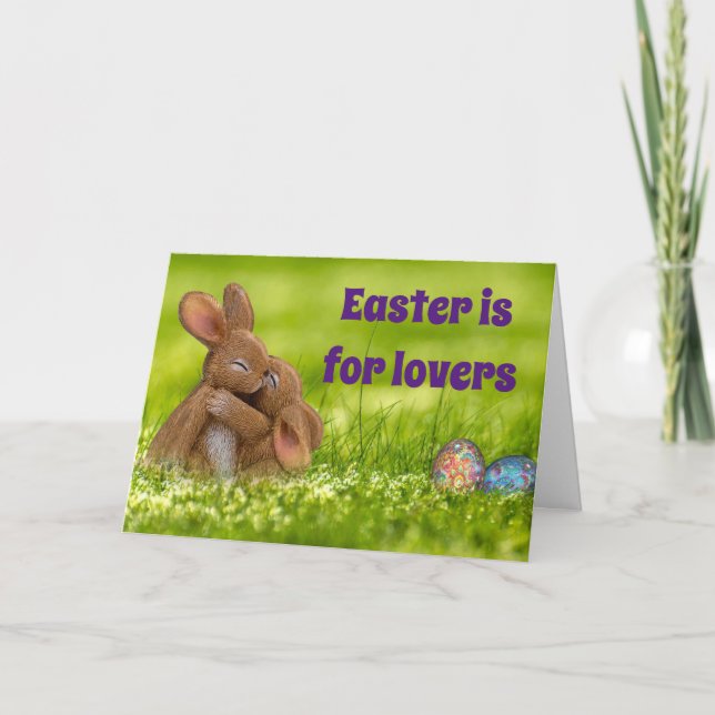 Easter Bunny Lovers Card (Front)