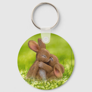 Easter Bunny Lovers Keychain