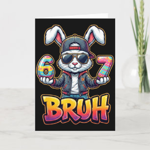 Easter Bunny Meme Bruh – Funny 6 7 Easter Eggs Des Card