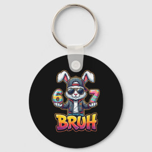 Easter Bunny Meme Bruh – Funny 6 7 Easter Eggs Des Keychain
