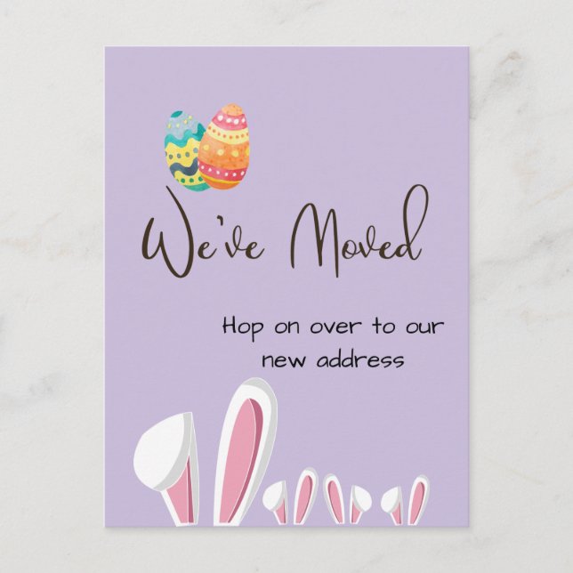 Easter Bunny Moving Announcement New Address (Front)