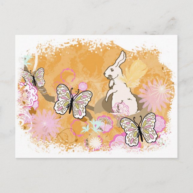 Easter Bunny Nest Holiday Postcard (Front)