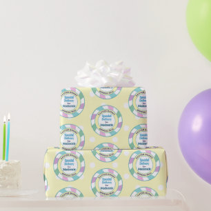 Easter Bunny Official Seal Special Delivery Yellow Wrapping Paper