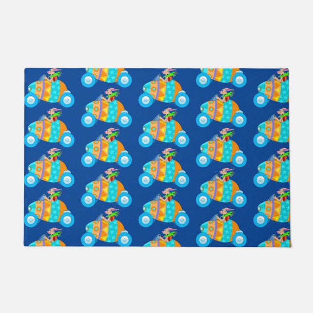 Easter Bunny on Vacation Doormat (Front)