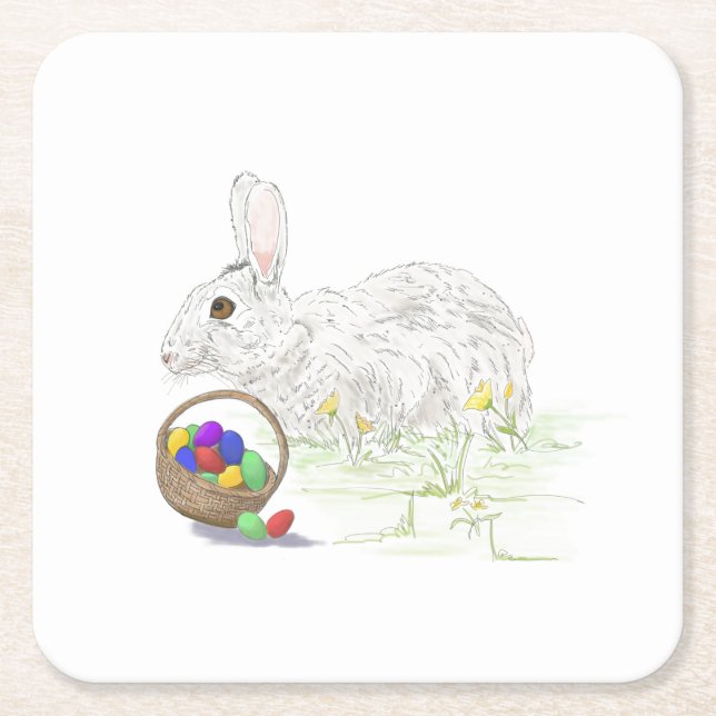 Easter bunny paper coaster (Front)