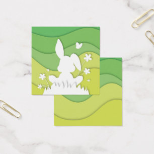 Easter bunny paper cut green nature spring