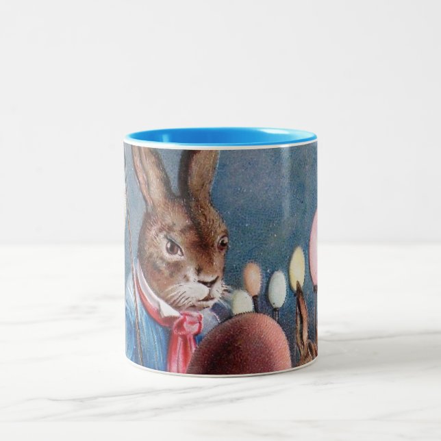 Easter Bunny Parade Antique Post Card Mug (Center)