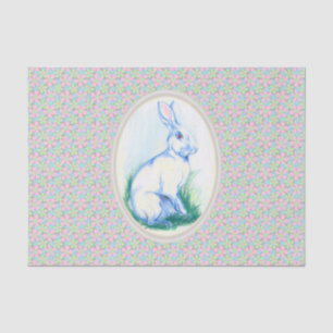 Easter Bunny Pastel on Spring Floral Pattern Tissue Paper