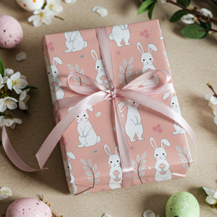 Easter Bunny Pastel Pink Wrapping Paper