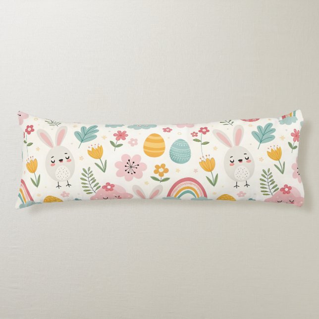 Easter Bunny Pattern Body Pillow (Front)