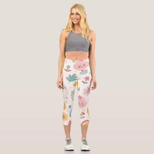 Easter Bunny Pattern Capri Leggings