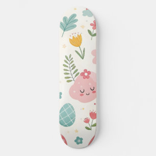 Easter Bunny Pattern Skateboard