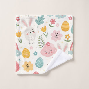 Easter Bunny Pattern Wash Cloth