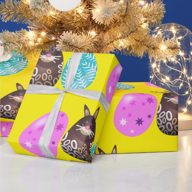 Easter Bunny Patterns Wrapping Paper (Holidays)