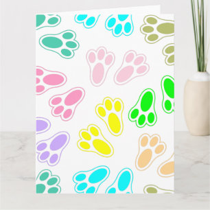 Easter Bunny Paw Print Pattern Card