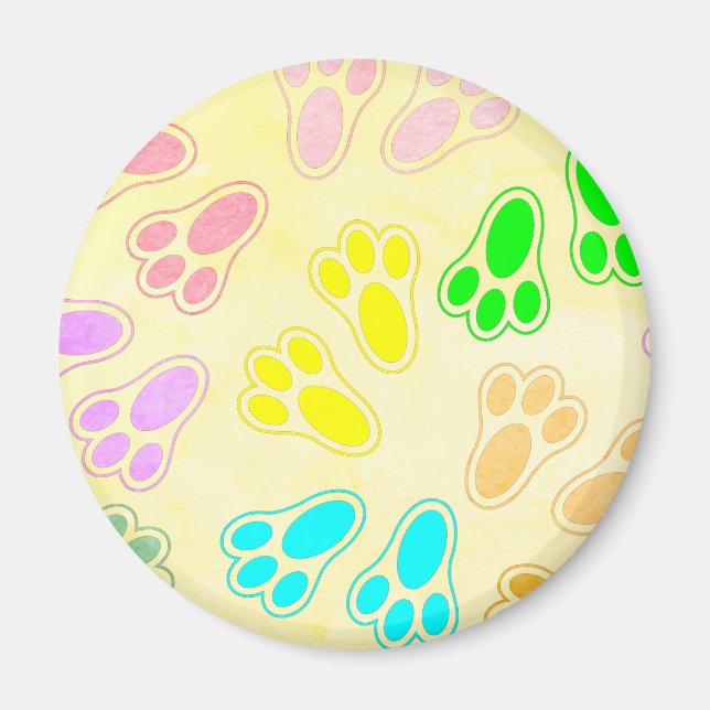 Easter Bunny Paw Print Pattern Vintage Style Magnet (Front)