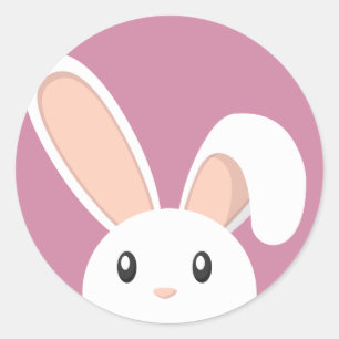 Easter Bunny peeping Classic Round Sticker